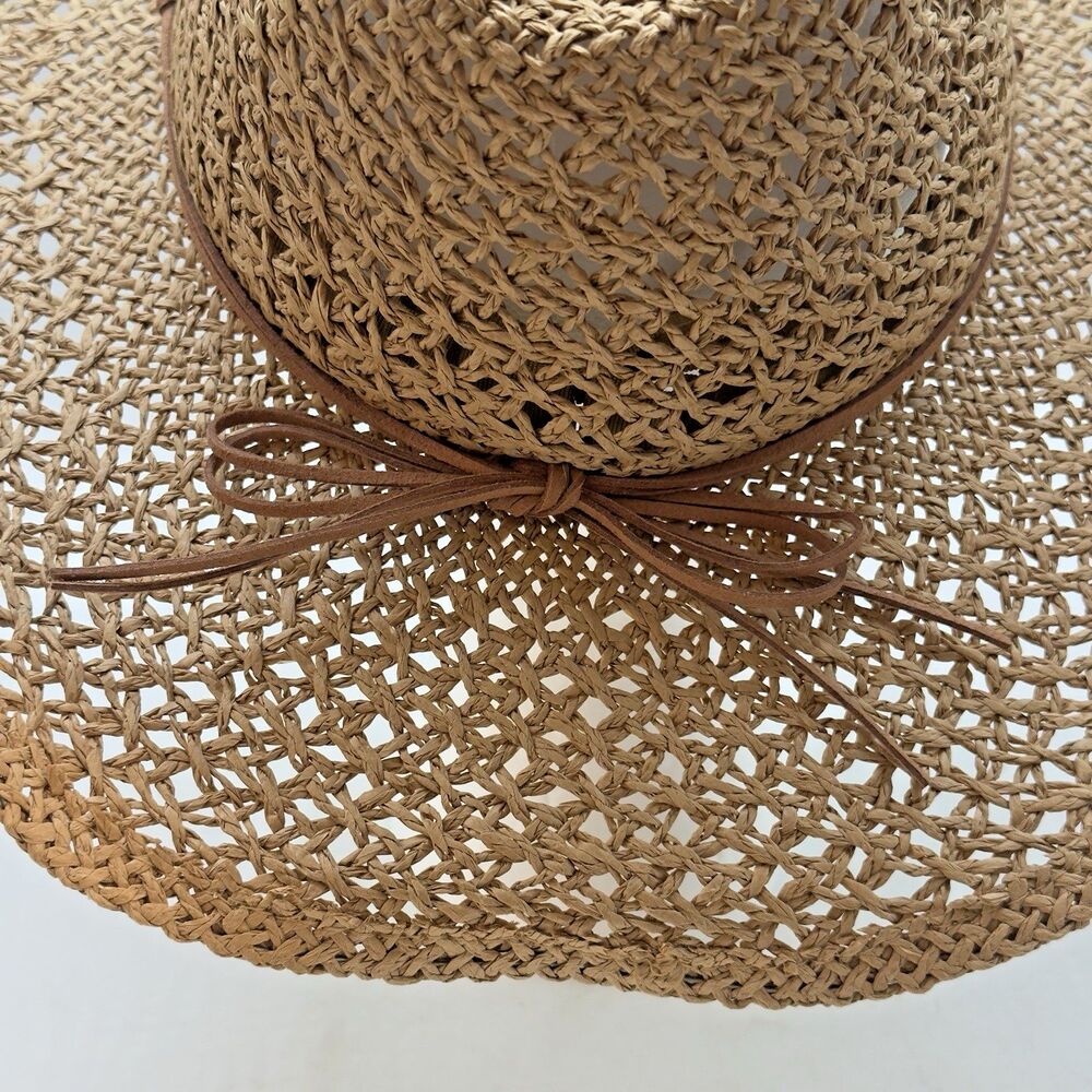 San Diego Hat Company Straw Cowboy Hat Turquoise Conchos Hat Band Wide Brim OSFM - Picture 7 of 10